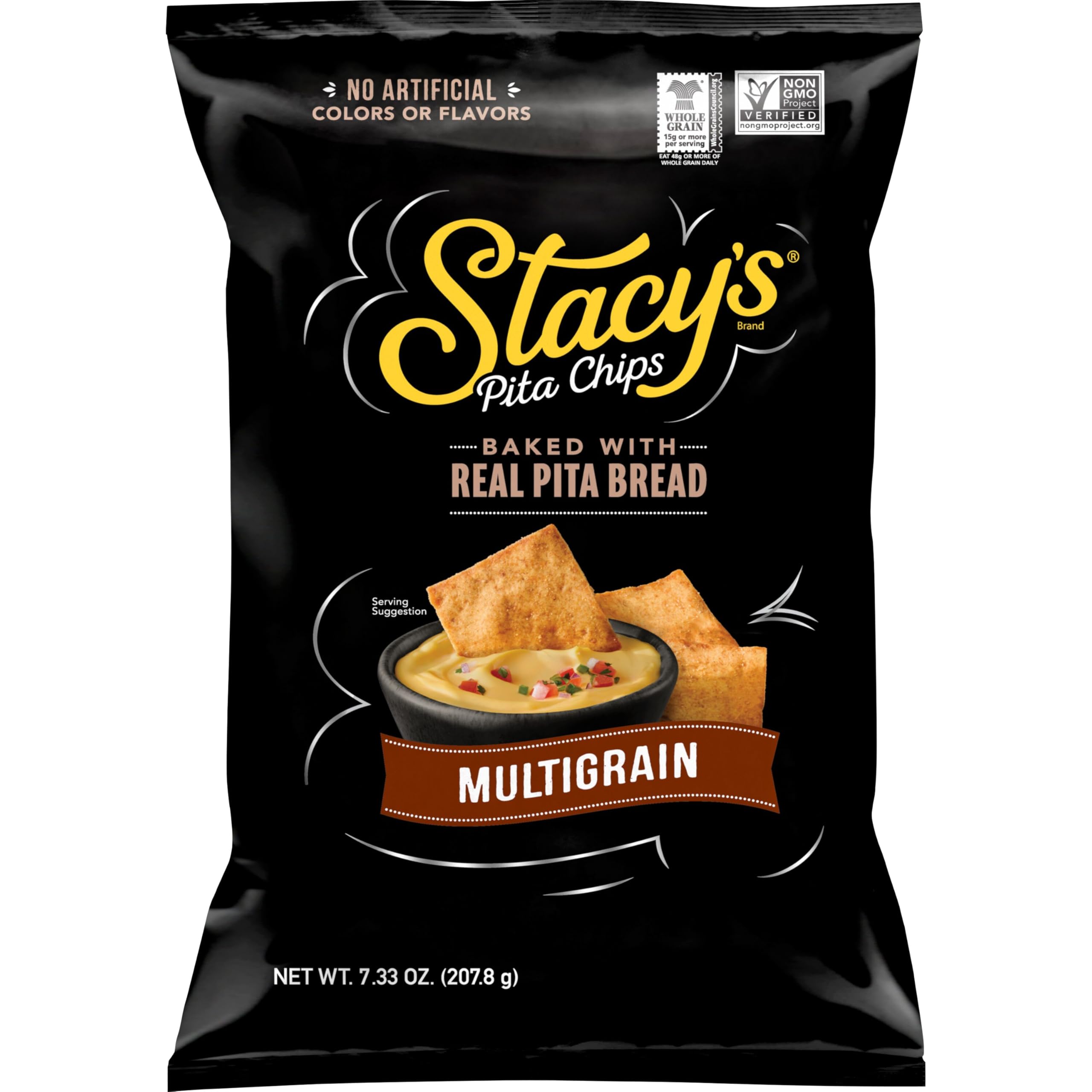 Stacy's Multigrain Pita Chips bag front, ready for entertaining and snacking.