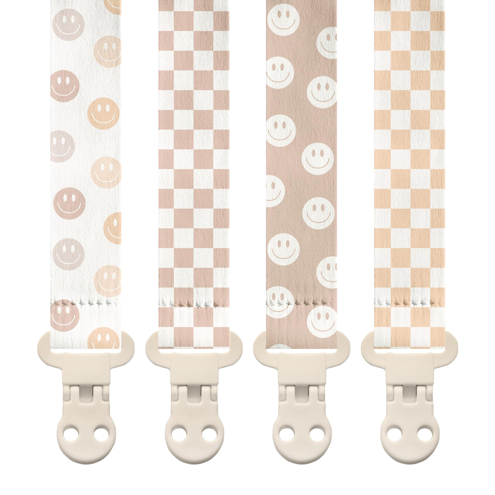 Stadela baby pacifier clip retro checker design keeps pacifier within reach