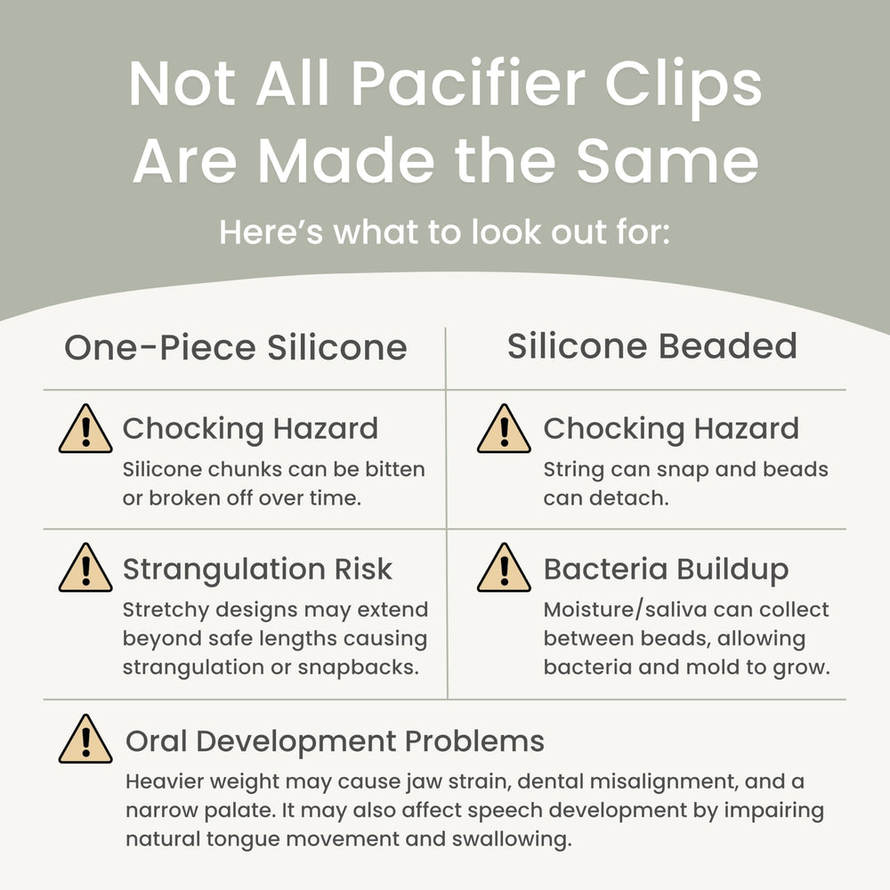 Stadela fashion-forward pacifier clip attaches to outfits without snagging.