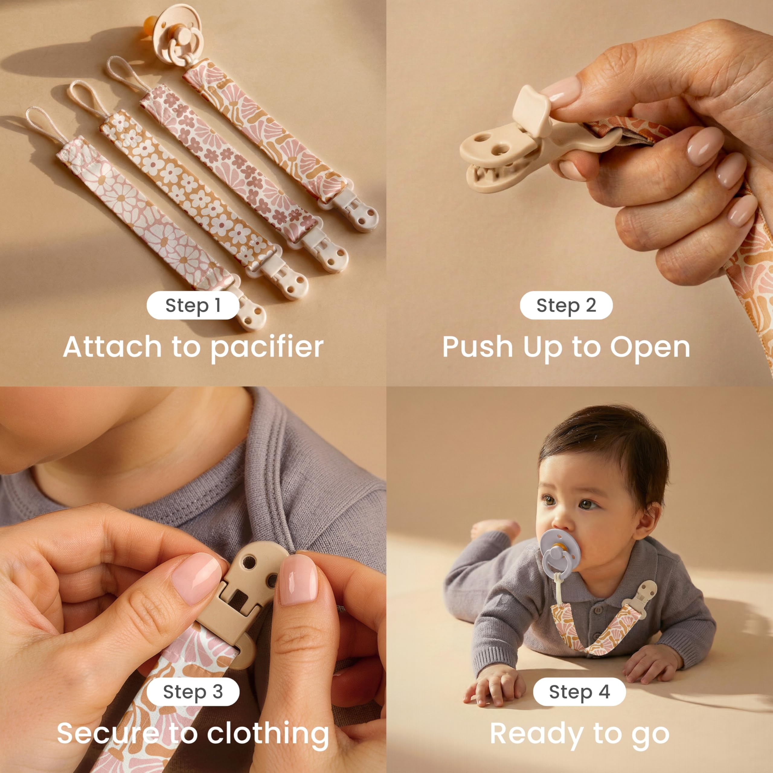 Stadela washable pacifier clip easy machine-wash cleaning.