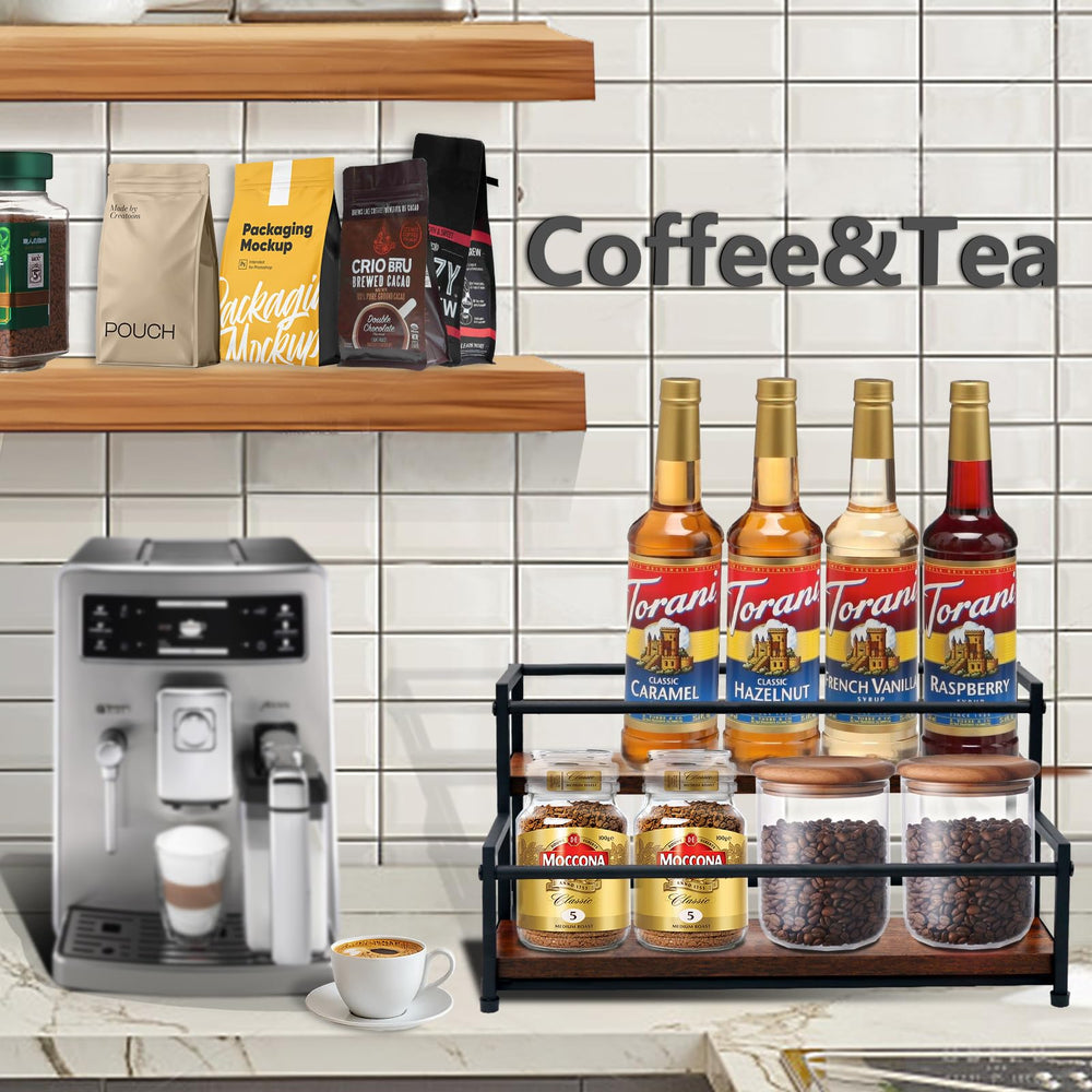 STAEVER Cafe Bar Organizer keeps bottles and syrups neatly arranged