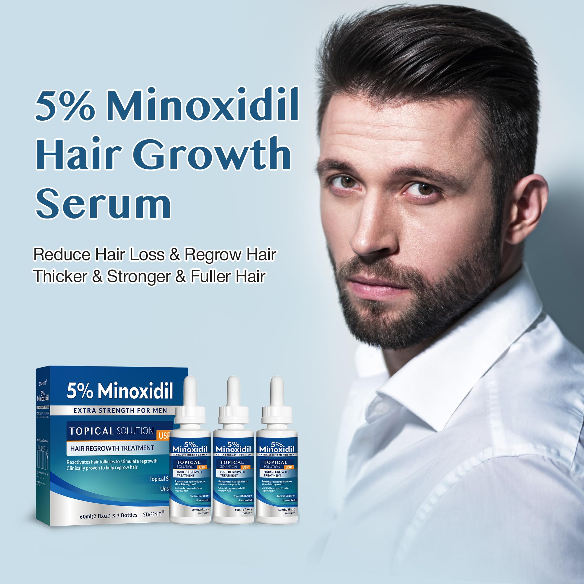 Stafenit thinning scalp crown area close-up for density goals