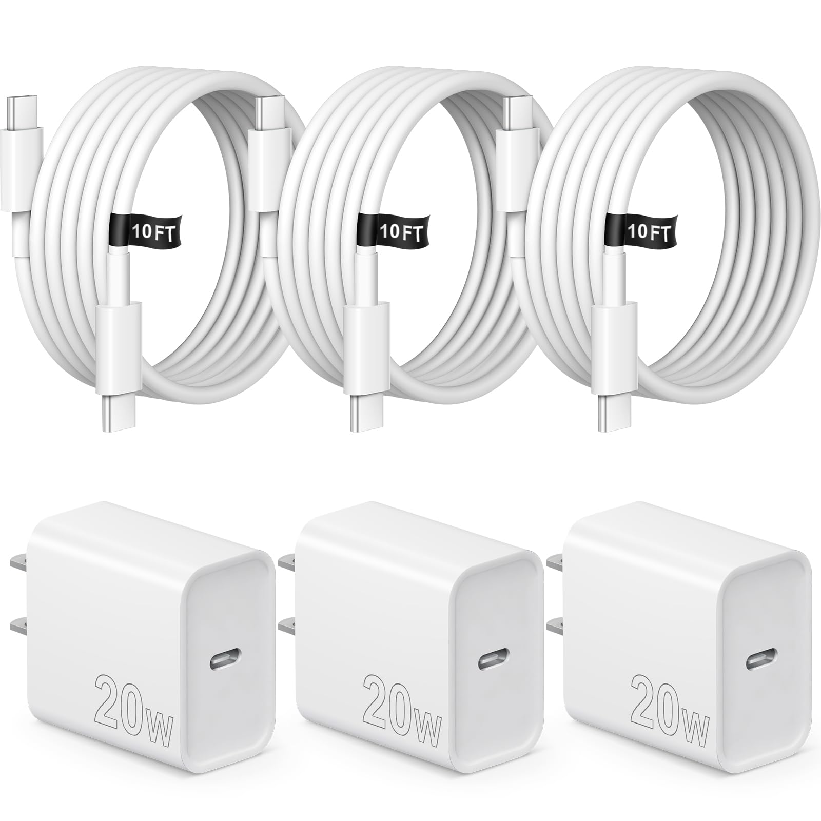 STAKYCET 20W USB-C charger front view for fast home charging