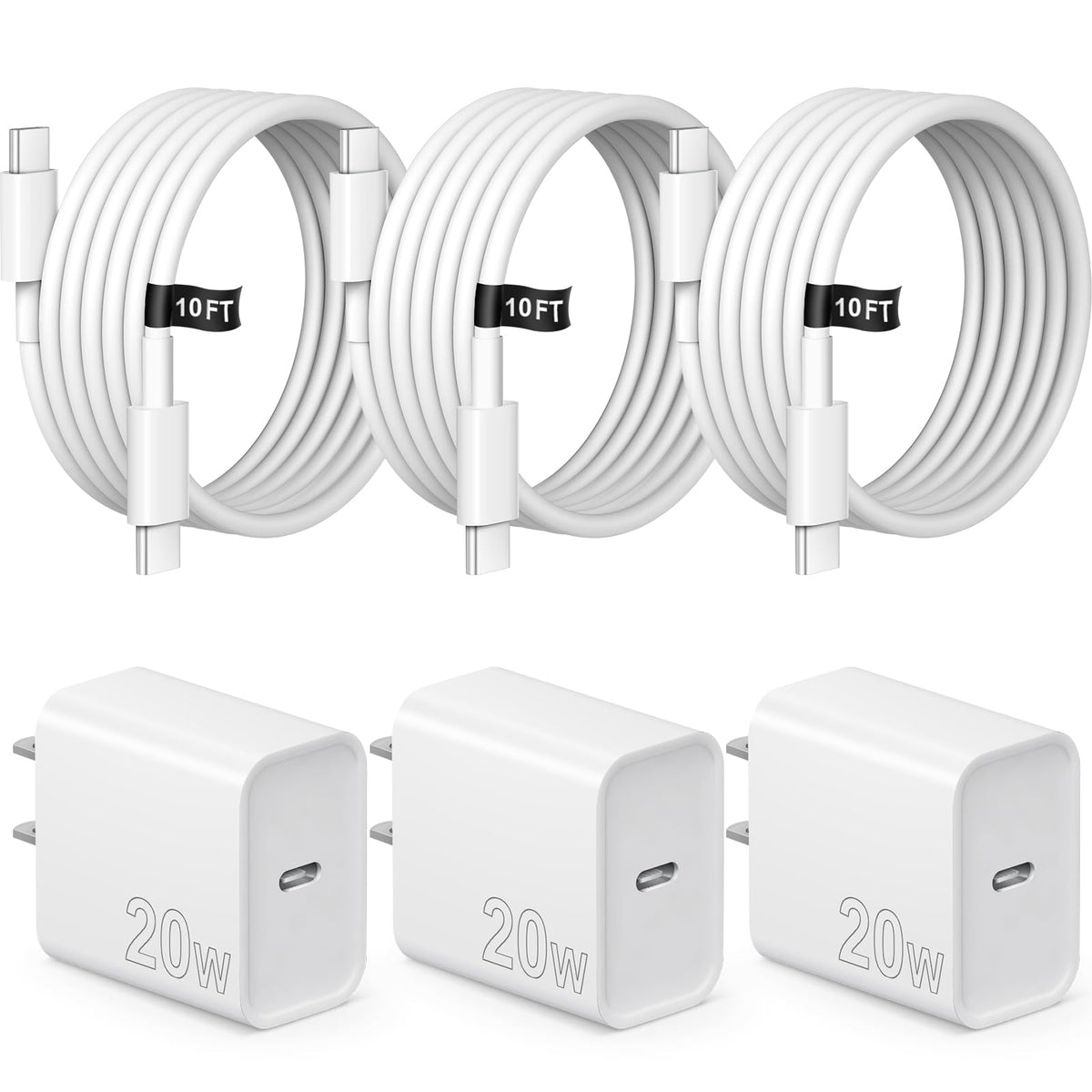 STAKYCET 20W USB-C charger front view for fast home charging