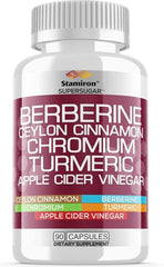 Stamiron Berberine Complex bottle, easy-to-swallow vegetarian capsules for daily use.