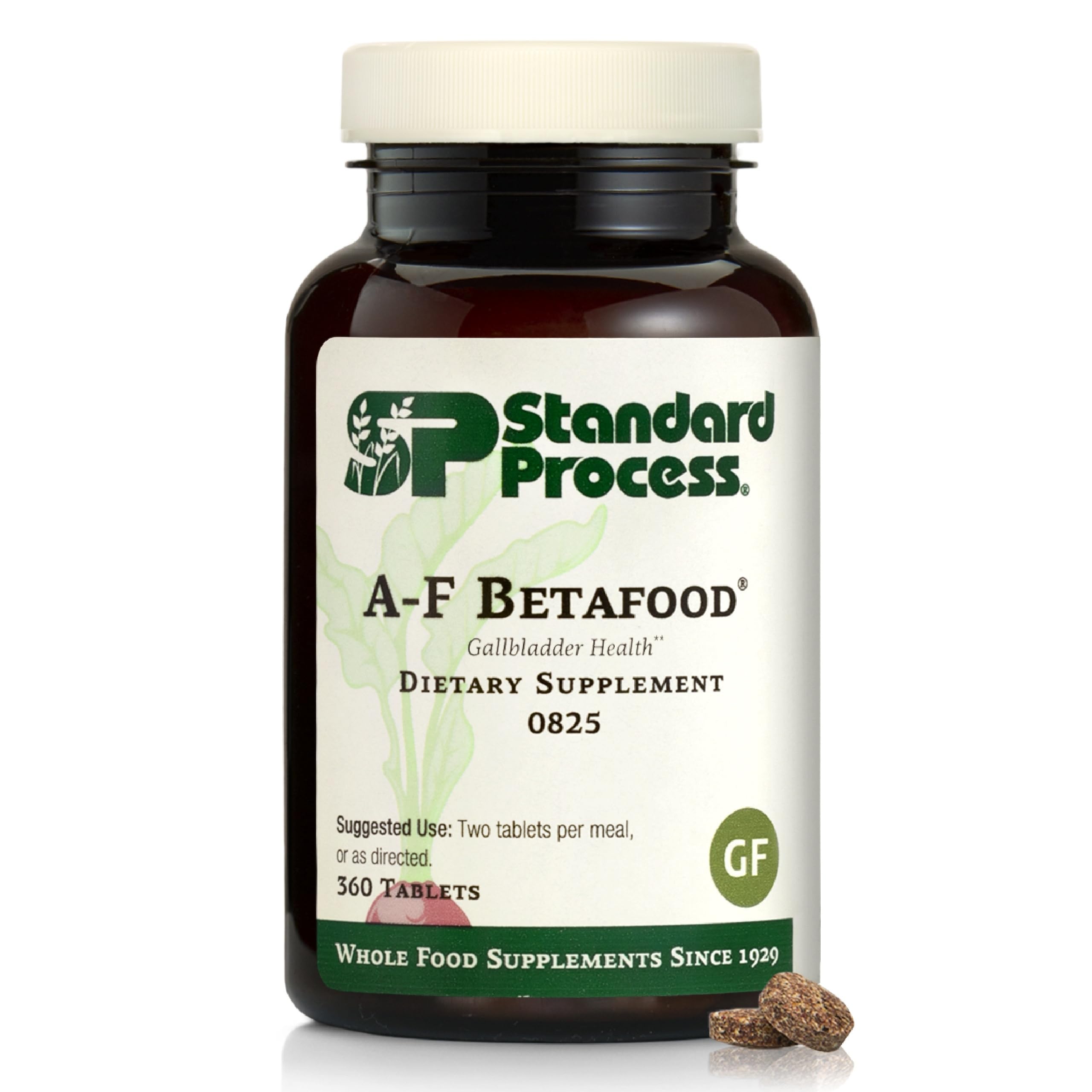 Standard Process A-F Betafood bottle pour supports daily biliary wellness