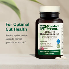Label on Standard Process Betaine Hydrochloride indicating gluten-free compatibility