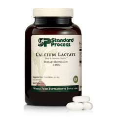 Standard Process Calcium Lactate bottle front view showing bone support