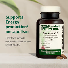 Cataplex B nutrition facts close-up highlights B vitamins for energy production.