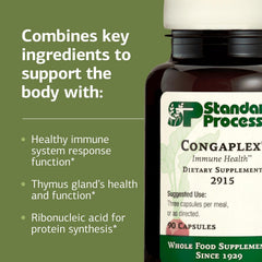 Standard Process Congaplex label front showcases immune support ingredients.