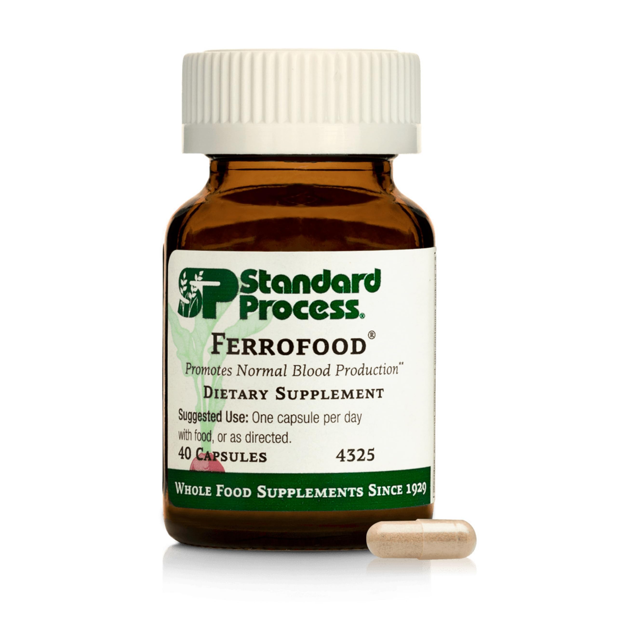 Standard Process Ferrofood bottle front view supports normal blood production