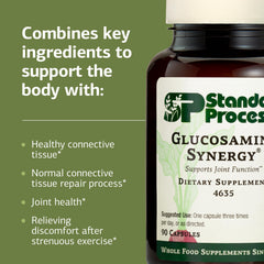 Ingredients panel featuring organic carrots and rice bran in Glucosamine Synergy