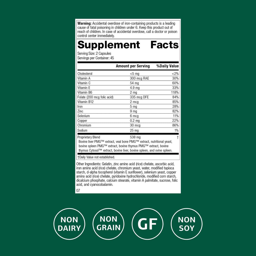 Immuplex bottle front showing labeling for easy daily use.