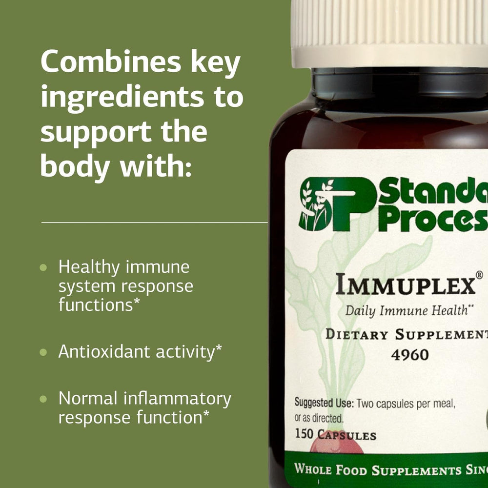 Bottle in use on breakfast table suggesting two capsules per meal
