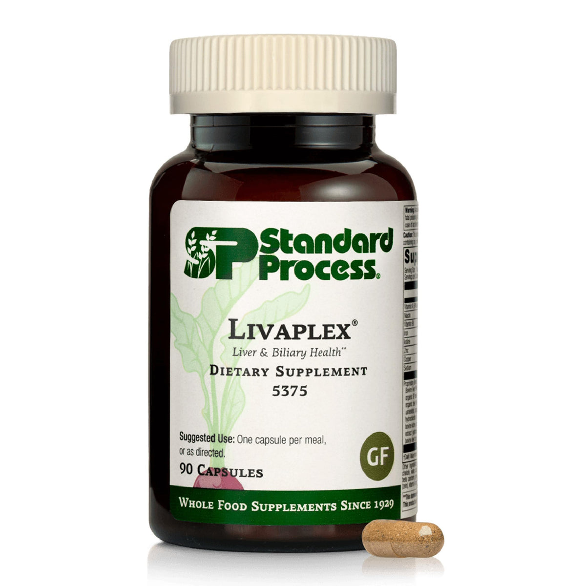 Standard Process Livaplex bottle front highlights liver and digestion support