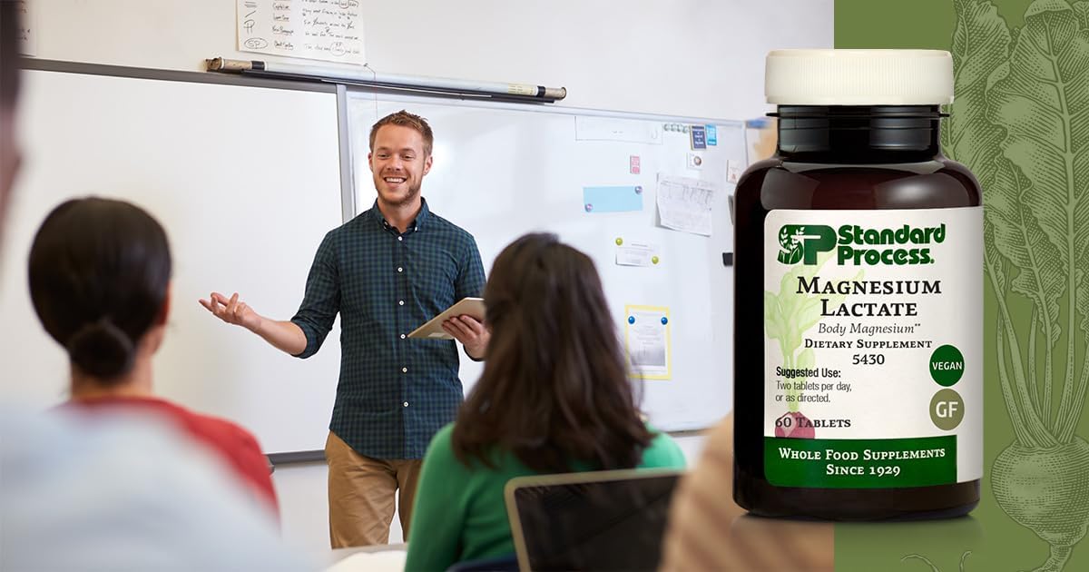 Standard Process Magnesium Lactate nutrition facts highlight daily magnesium benefits.