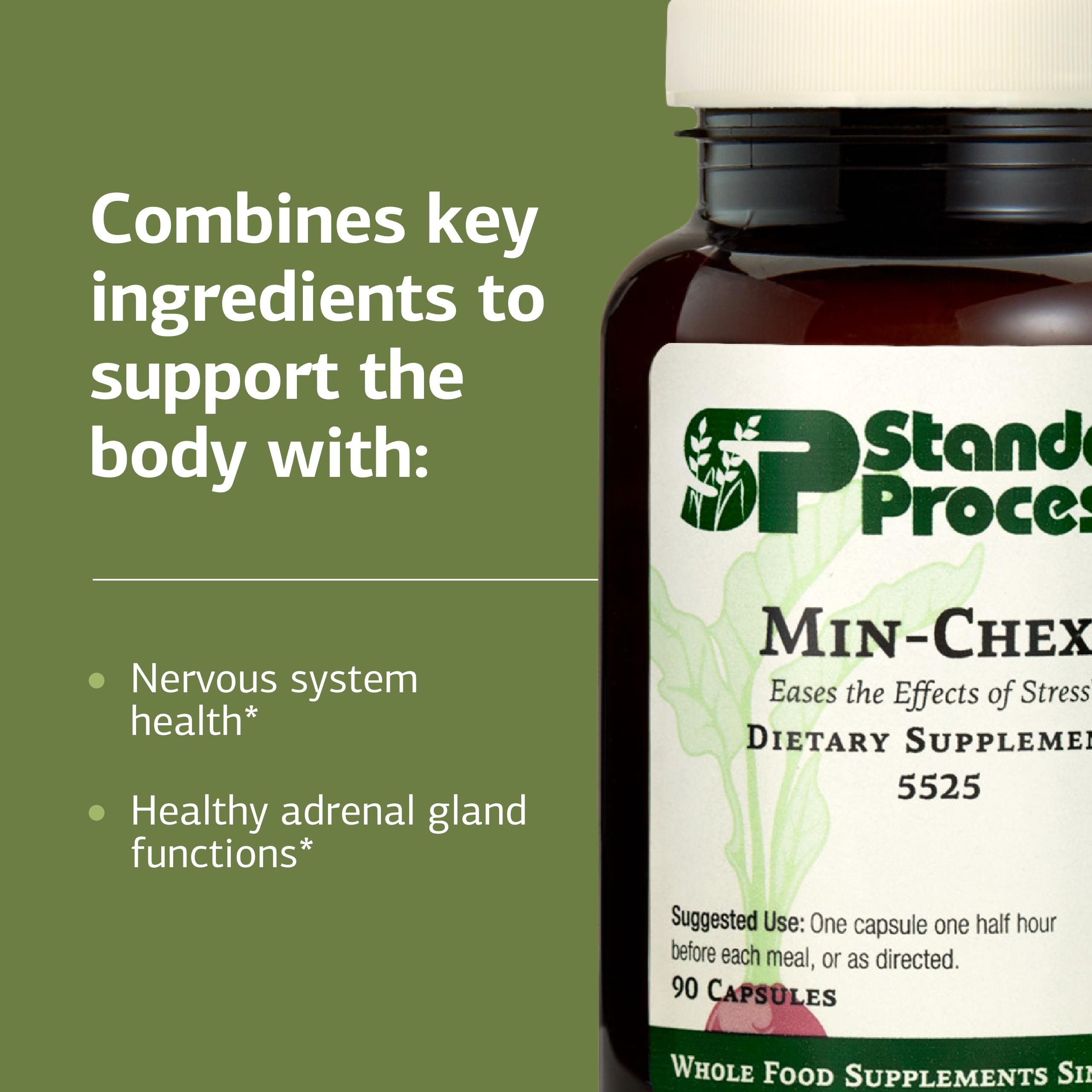 Min-Chex bottle pour showing ready-to-take capsules