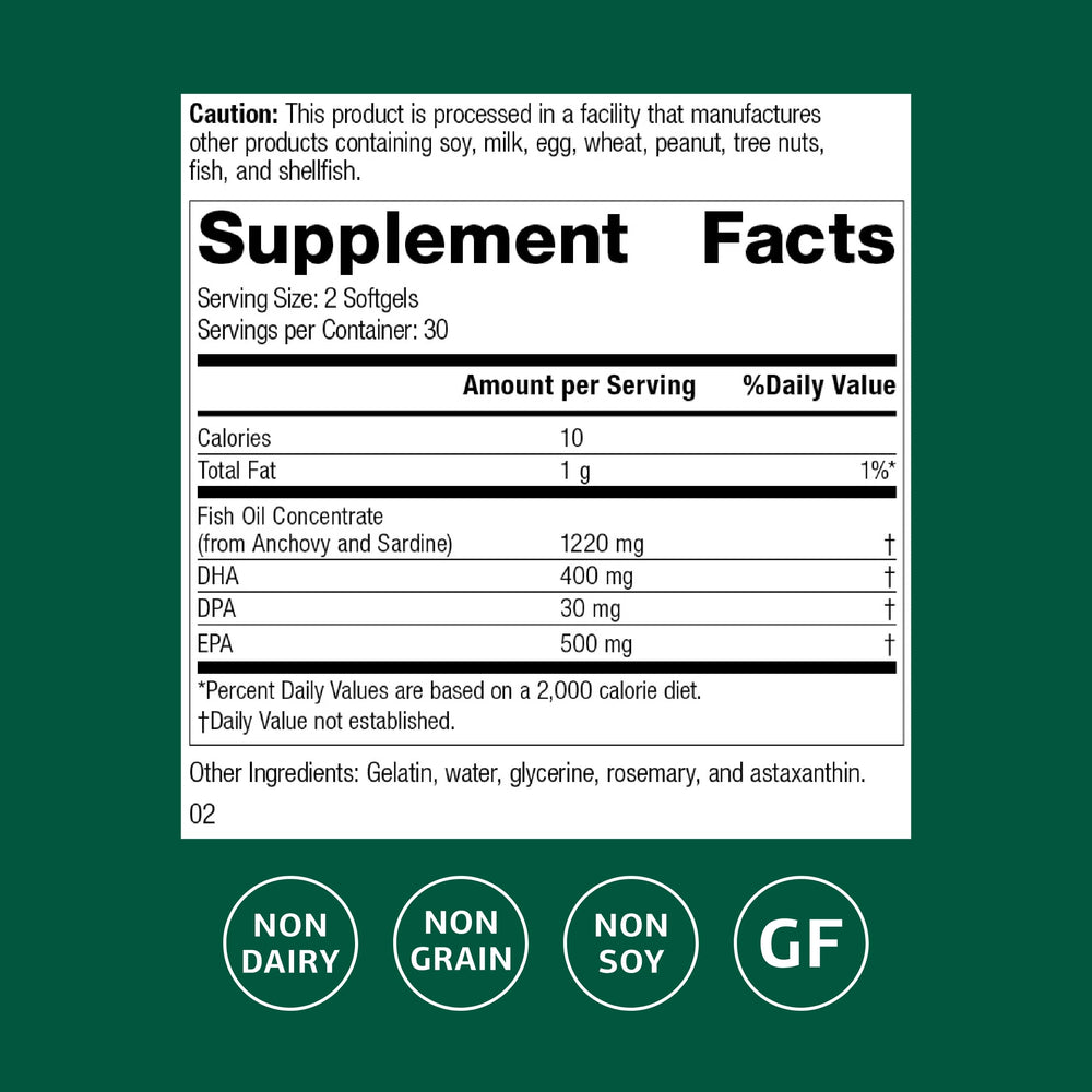 Standard Process Olprima EPA|DHA label closeup highlighting omega-3 blend