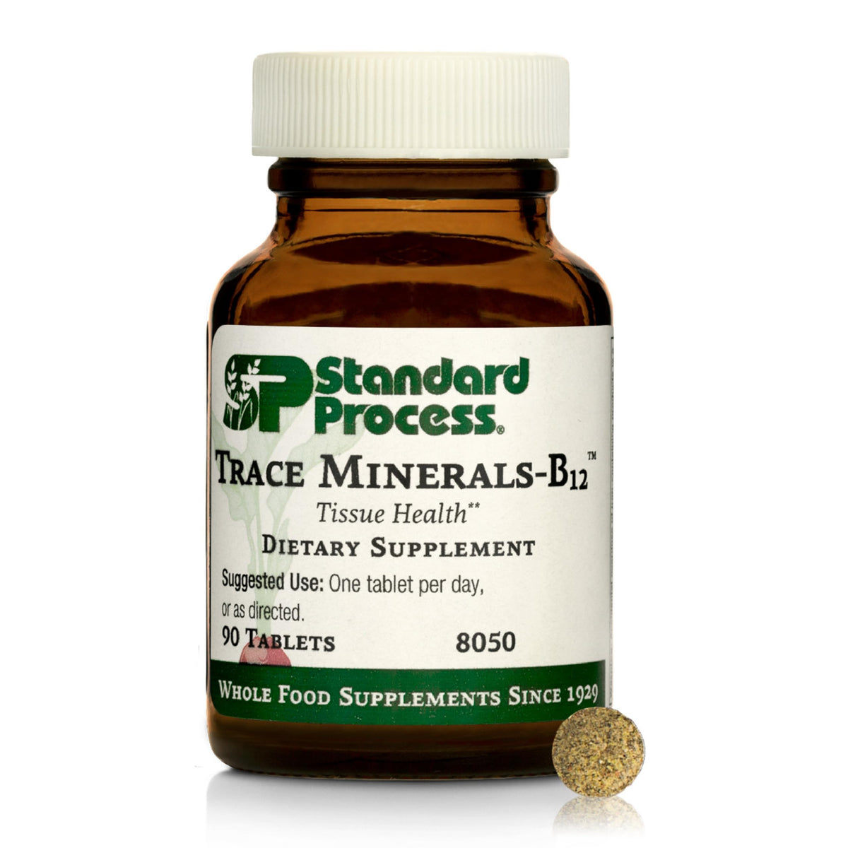 Standard Process Trace Minerals-B12 bottle for daily thyroid support