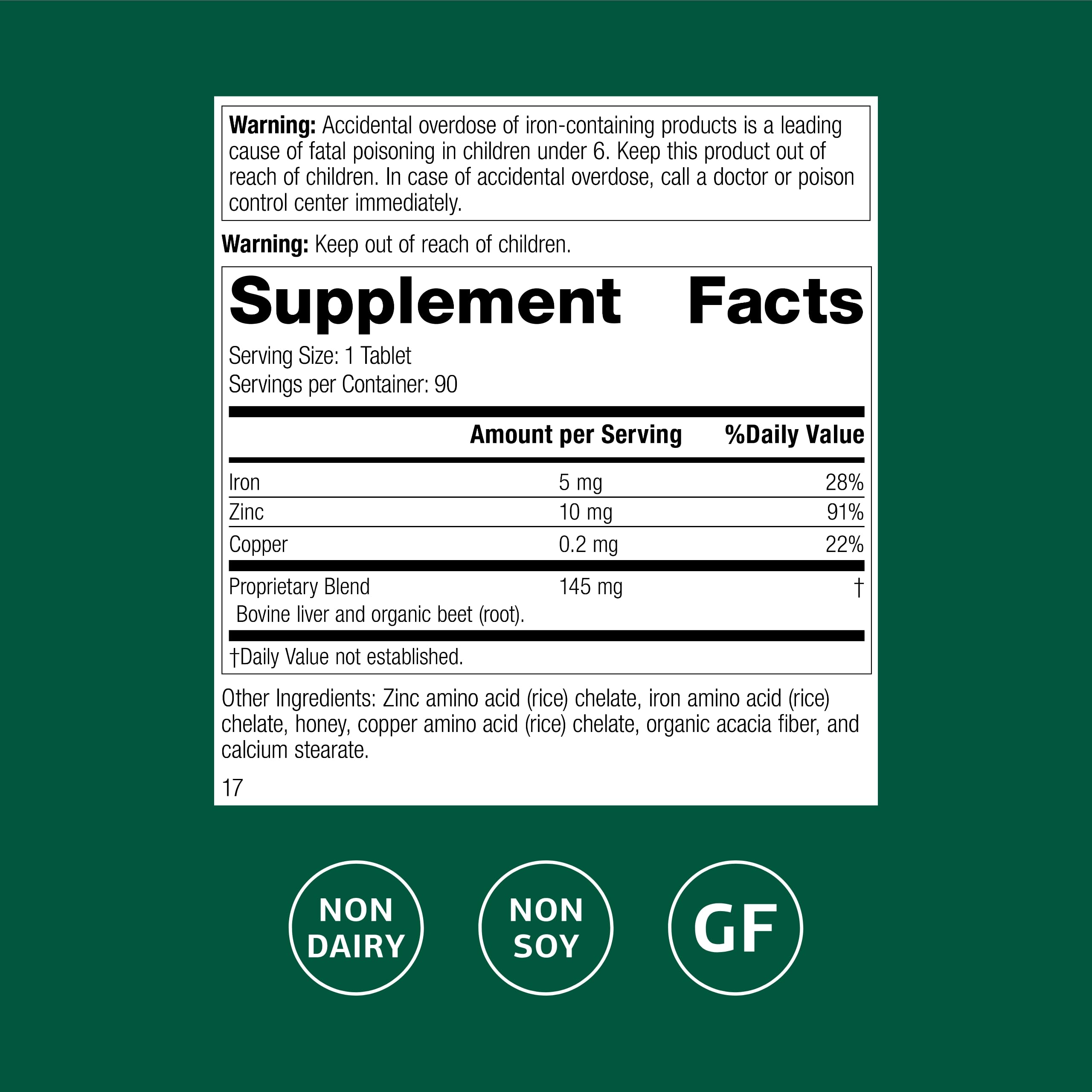 Standard Process Zinc Complex tablets close-up showing mineral tablets for enzyme support.