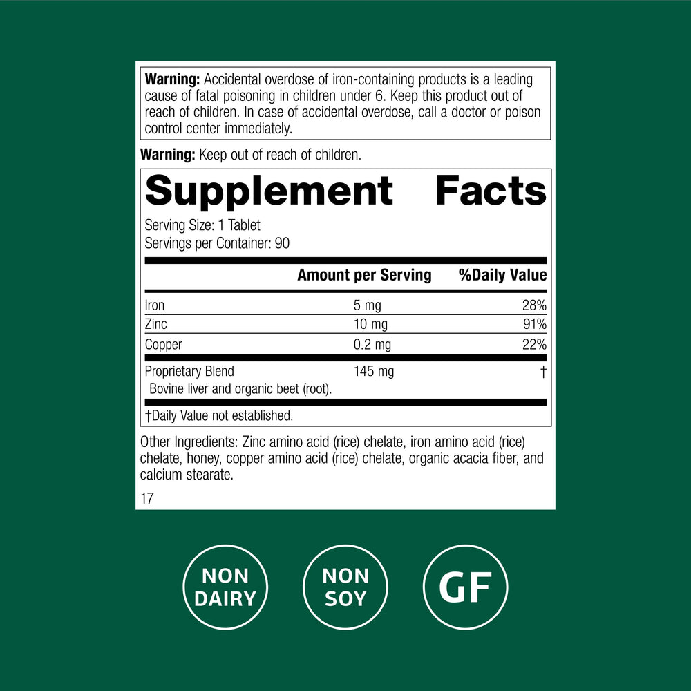 Standard Process Zinc Complex tablets close-up showing mineral tablets for enzyme support.