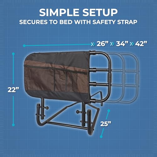 Stander EZ Adjust Bed Rail meets ASTM safety guidelines for added confidence.