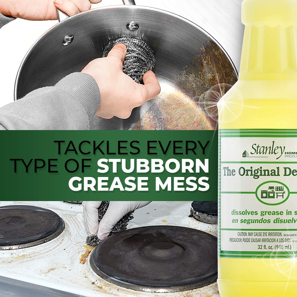 Stanley Original Degreaser on a grill, showing stubborn grime removal.