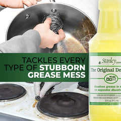 Stanley Original Degreaser on a grill, showing stubborn grime removal.