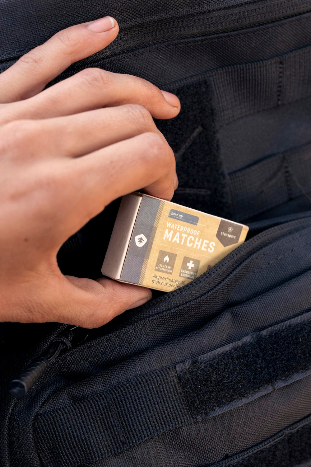 Stansport waterproof matches coating close-up demonstrates moisture protection in damp environments