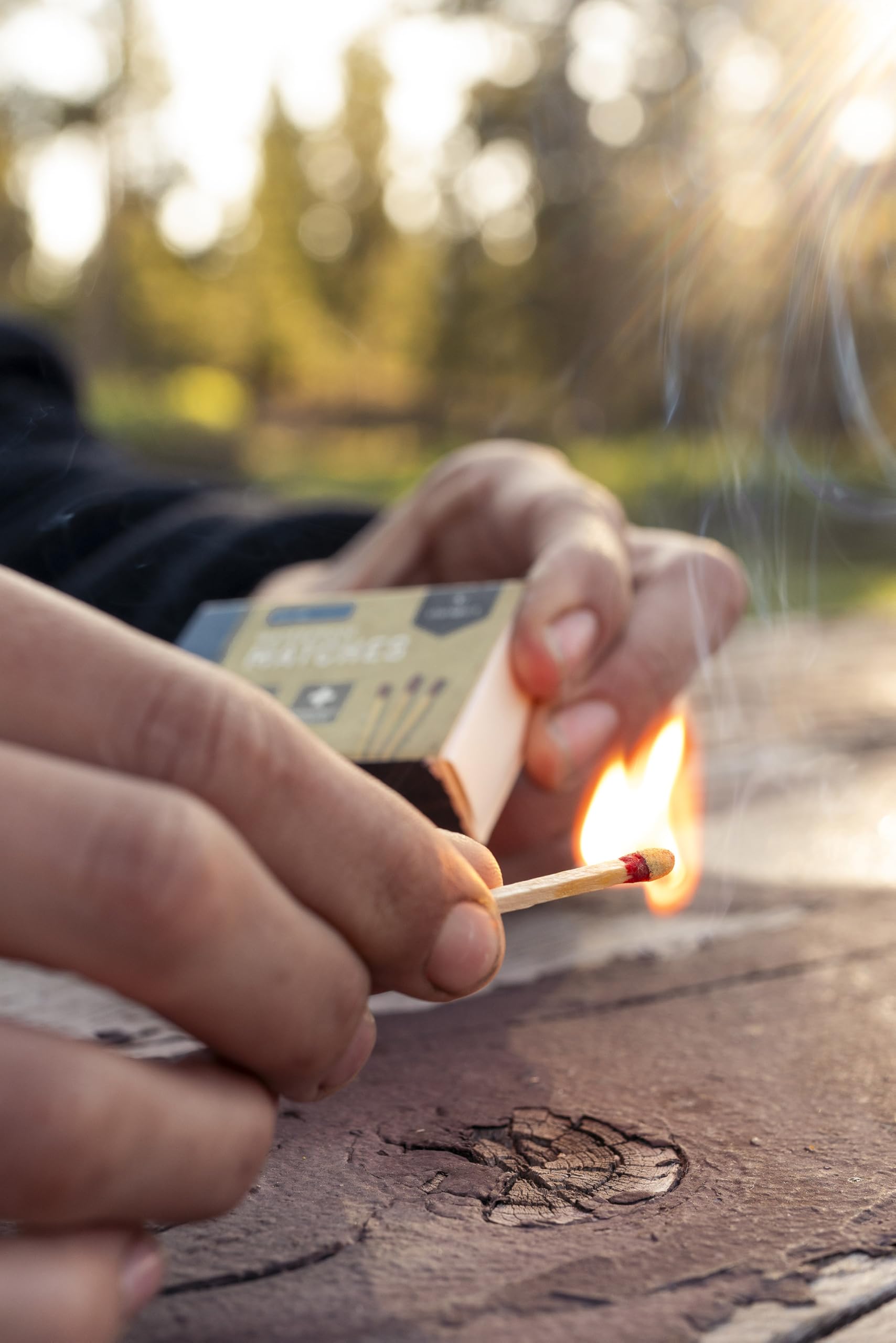 Stansport waterproof matches integrated striker close-up highlights quick weather-resistant ignition