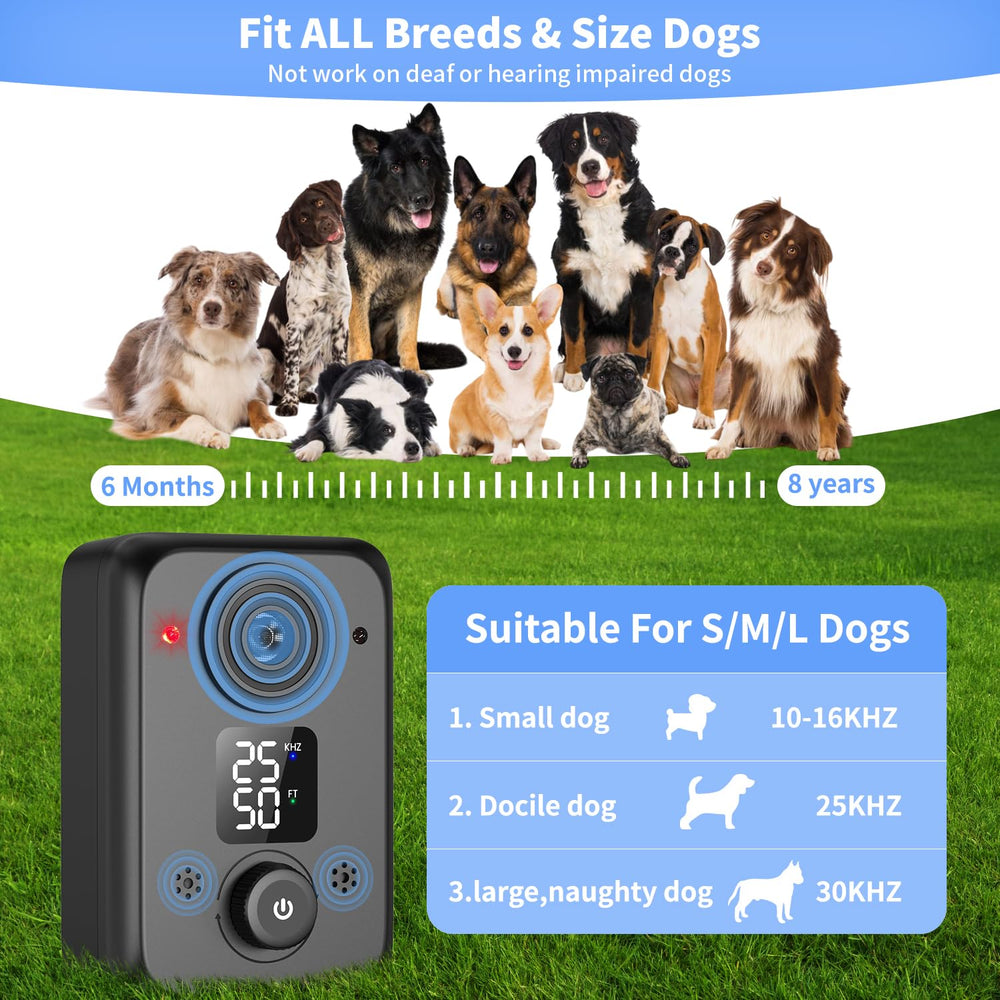 Stanwis anti barking device side view shows compact, portable design