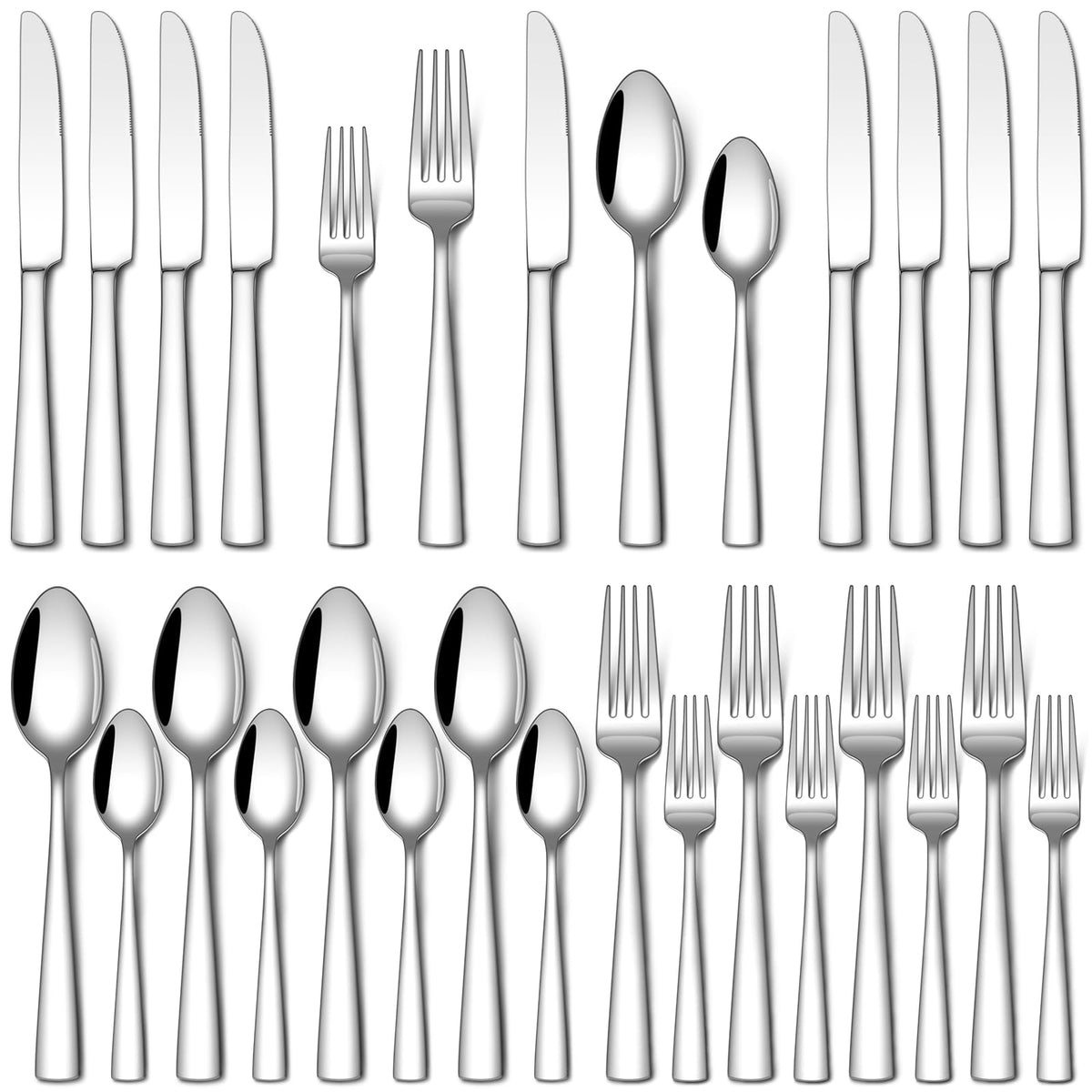 Stapava 20-piece silverware set dinner knives with durable grip for daily meals