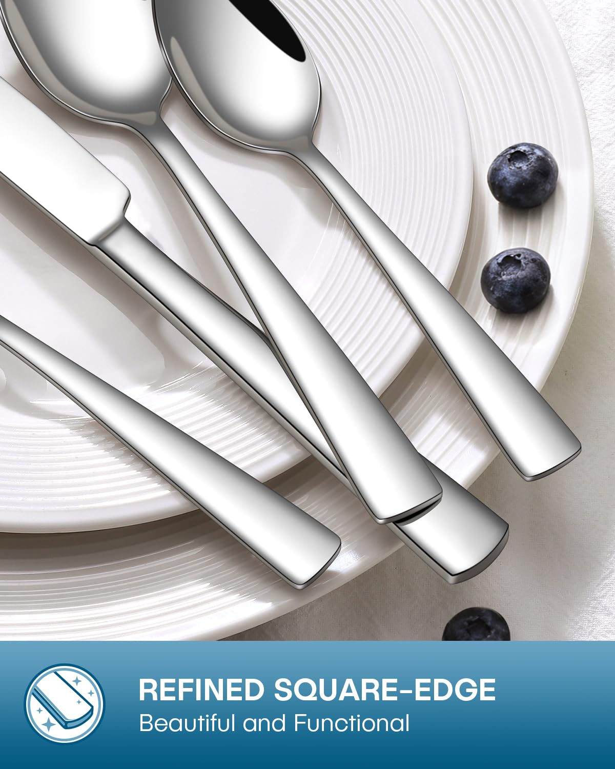 Stapava 30pc silverware set dishwasher safe, easy cleanup after family meals.