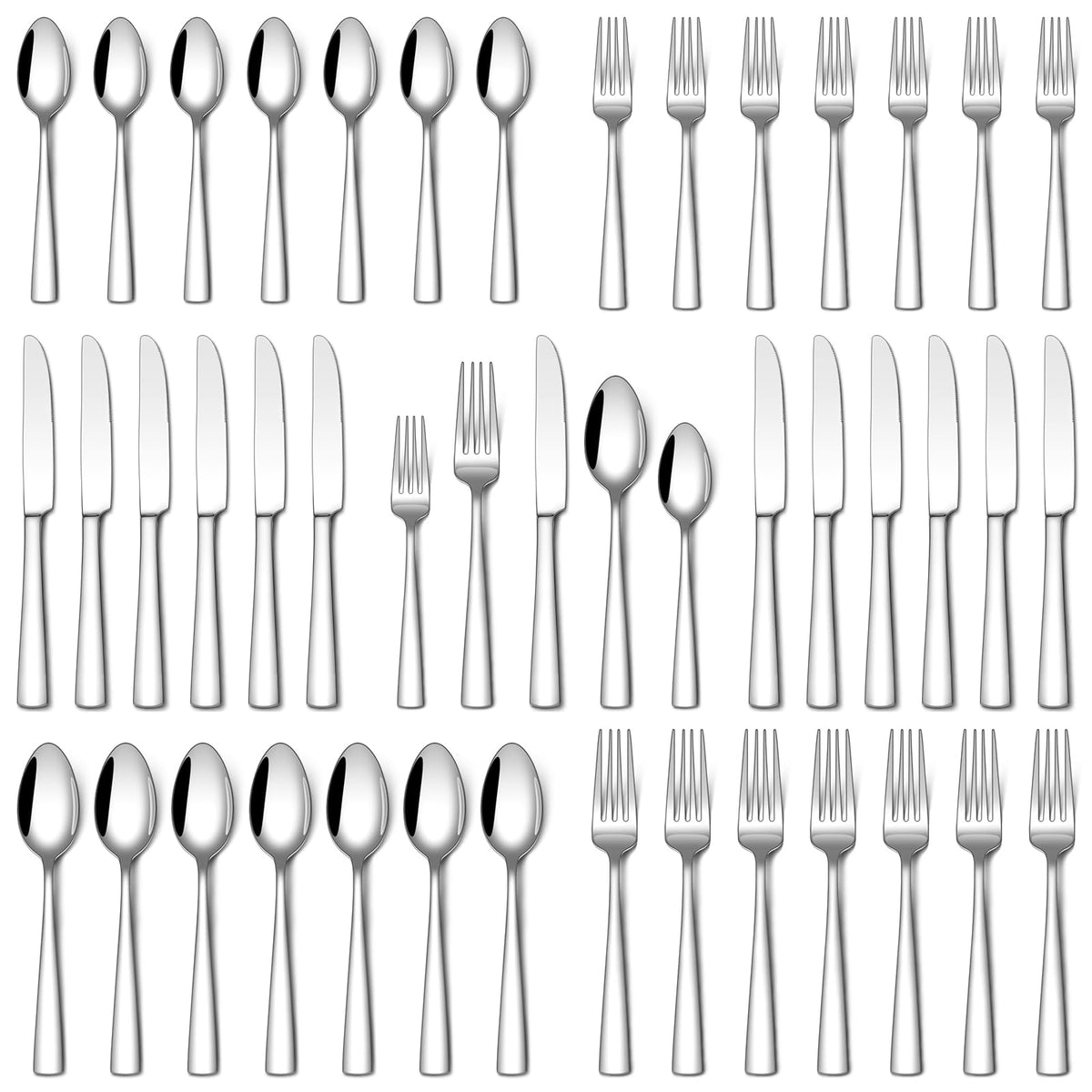 Stapava 30pc silverware set knives, durable dining knives for everyday meals.