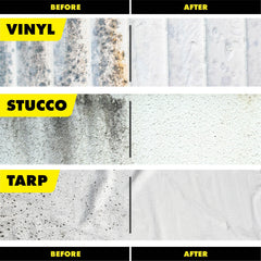 STAR BRITE mold stain remover on tile and grout brightens floors and walls.