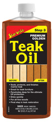 STAR BRITE Premium Golden Teak Oil bottle close-up showing protective finish for teak