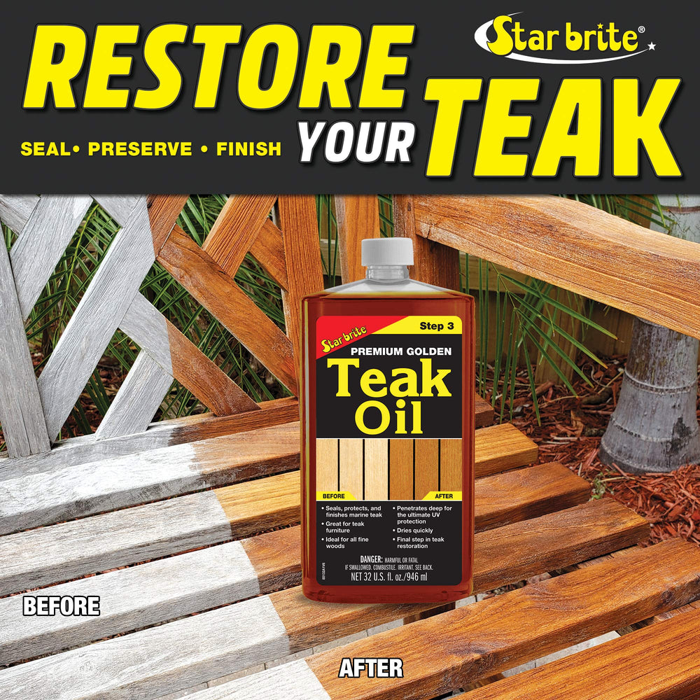 STAR BRITE marine teak care image highlighting durable, long-lasting finish