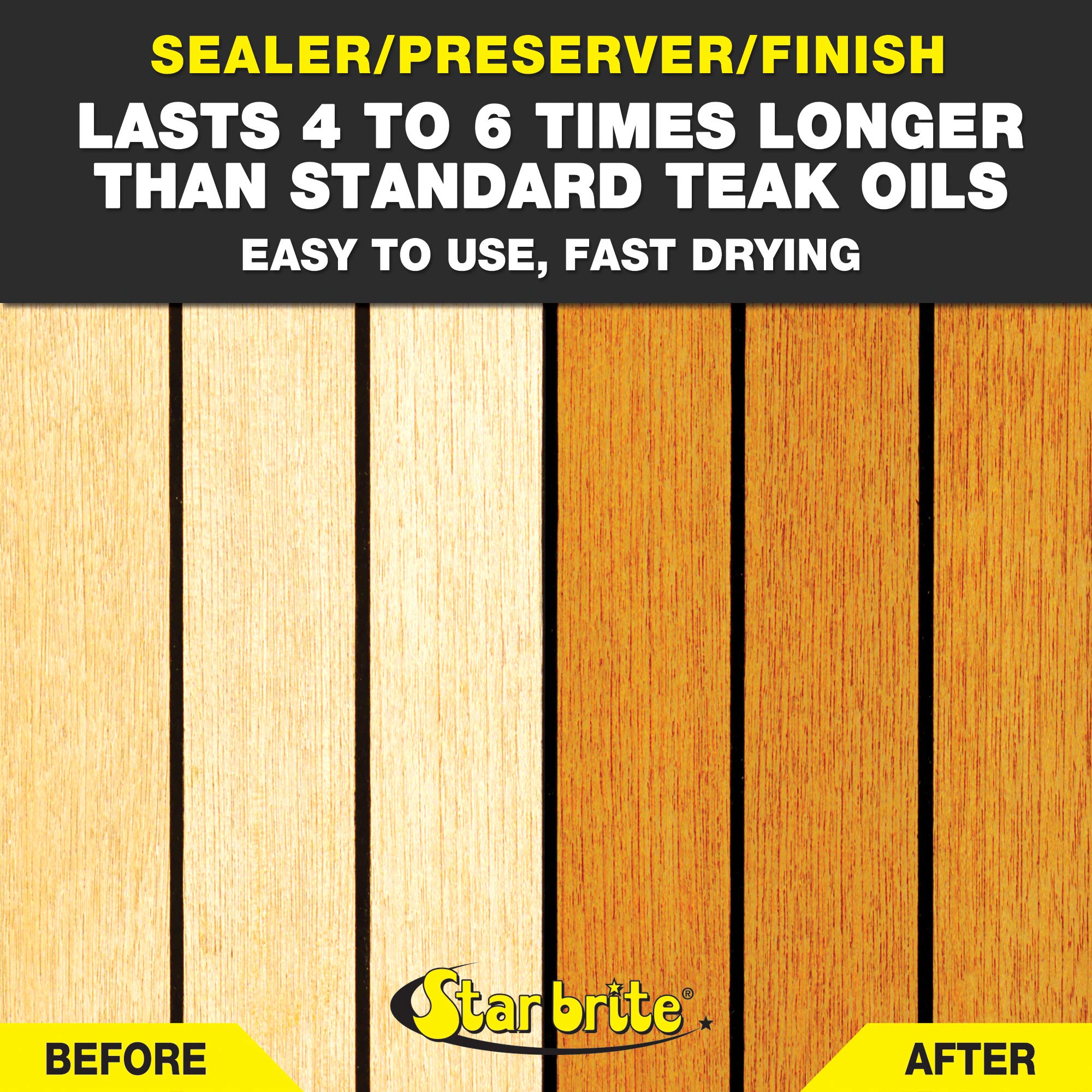 STAR BRITE oil provides UV protection for sun-exposed teak and woods