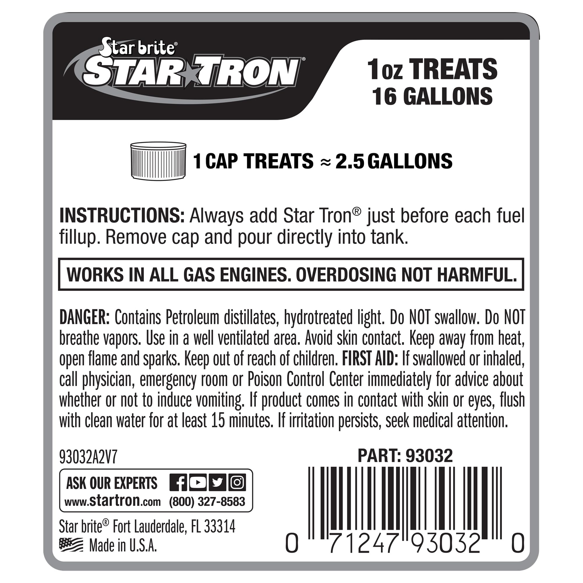 STAR BRITE Star Tron label highlights enzyme technology for cleaner starts.