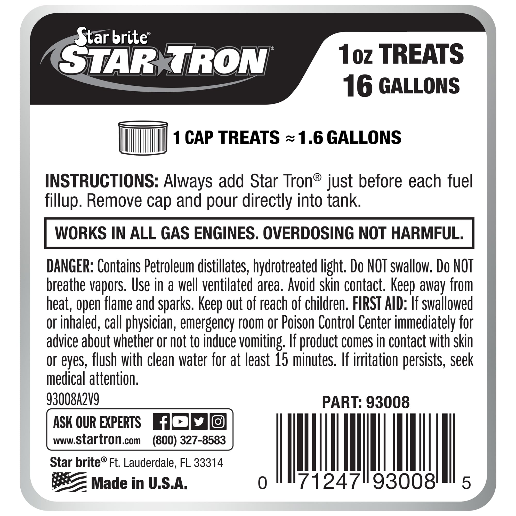 STAR BRITE Star Tron bottle pouring into a fuel can for easy application.