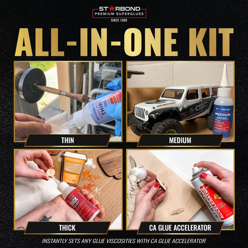 STARBOND accelerator spray accelerates curing with low odor in craft projects