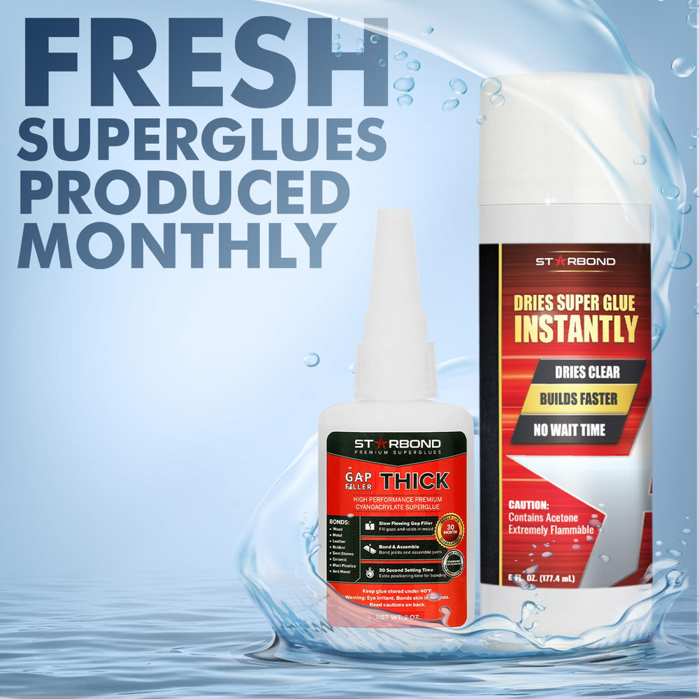 STARBOND Activator spray spray demonstrates fast curing for smooth crafts.