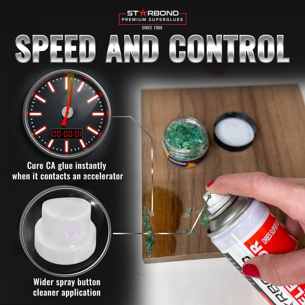 Starbond applicator caps demonstrate spill-free use and clean-up