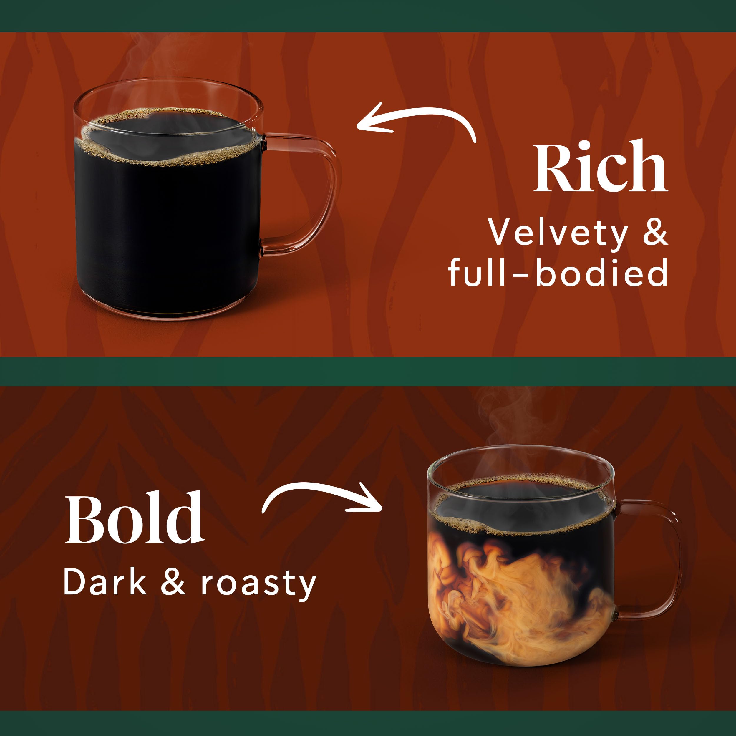 Starbucks coffee pour over close-up with steam for fresh aroma.