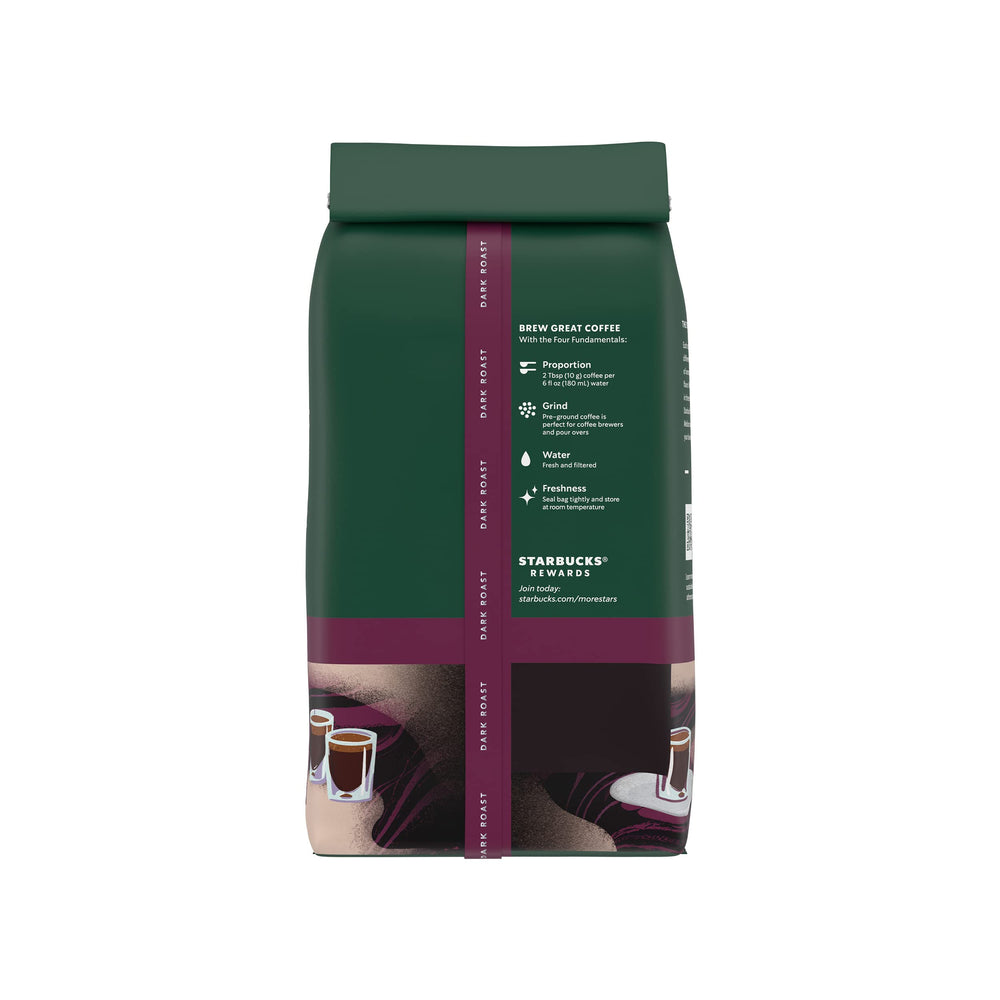 Starbucks ground coffee steaming cup evokes rich, dessert-like sweetness