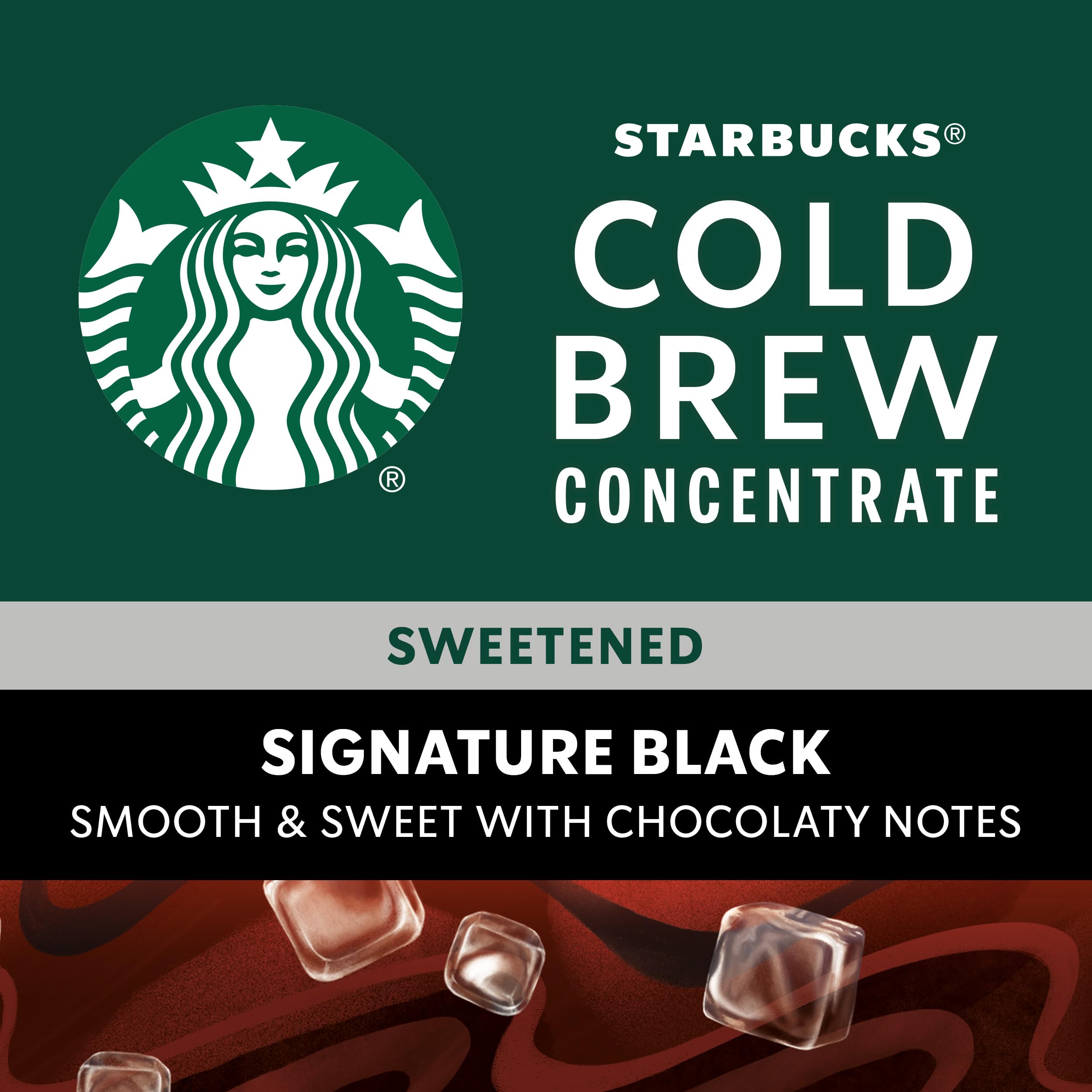 Closeup of Arabica beans behind Starbucks Cold Brew Concentrate.