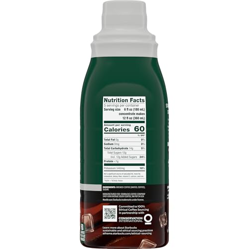 Starbucks Cold Brew Concentrate over ice shows easy, ready-to-enjoy preparation.