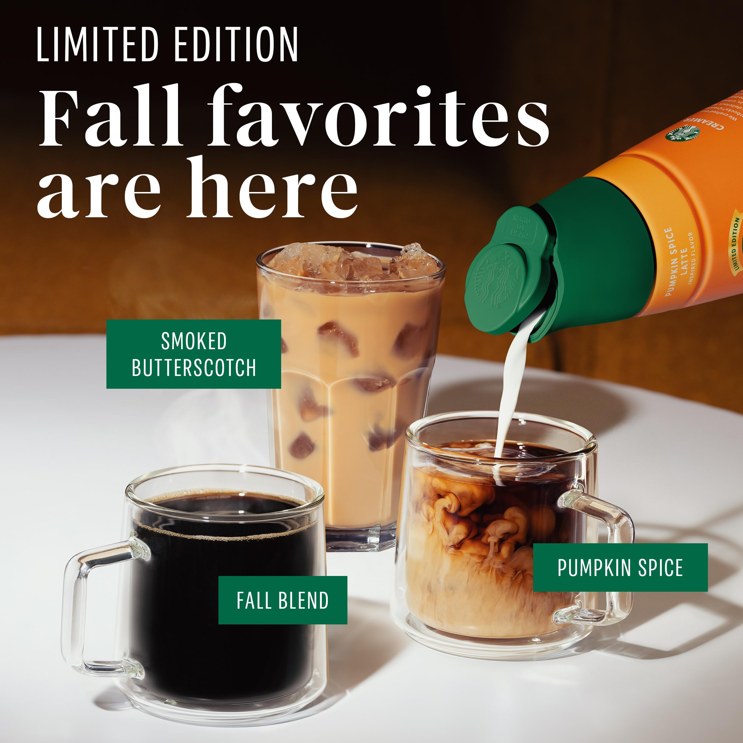 Starbucks cozy fall cafe scene suggests sharing moments with friends.
