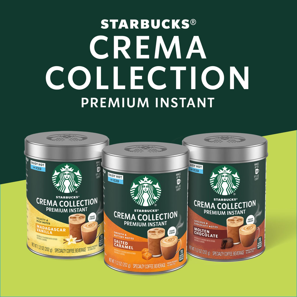 Starbucks Crema Collection Salted Caramel iced beverage prepared for a refreshing sip.