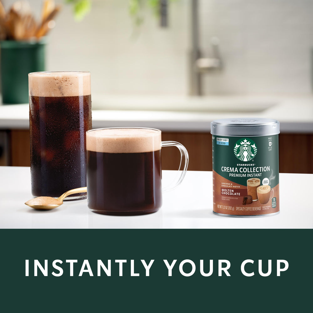Three-tin bundle of Starbucks Crema Molten Chocolate ready to enjoy.
